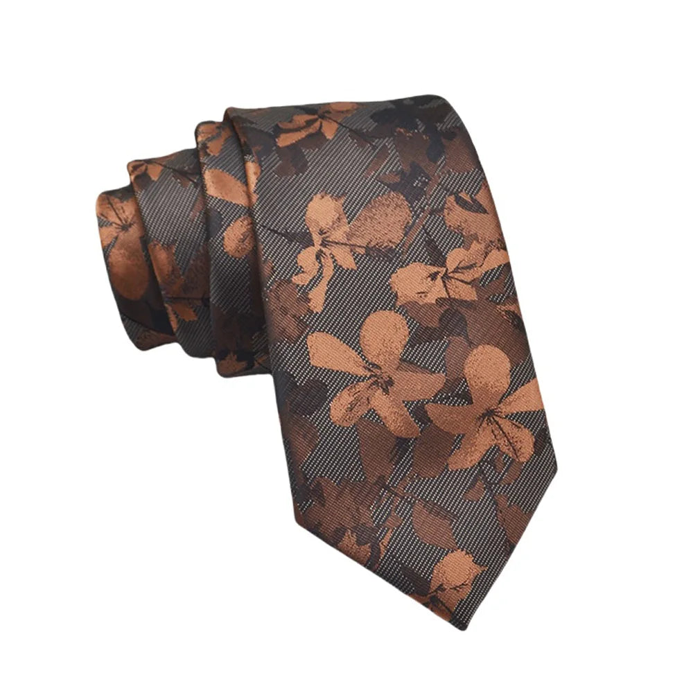 Herren Jacquard-Krawatte 8 cm – Hochwertige Krawatte mit Punkt- & Blumenmuster | Elegantes Accessoire für Business, Büro & Hochzeit