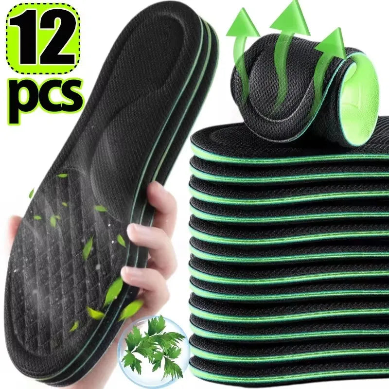 12/2 Stück Weiche Memory Foam Orthopädische Einlegesohlen | Deodorierend & Antibakteriell für Sport & Alltag Kaufschwan®
