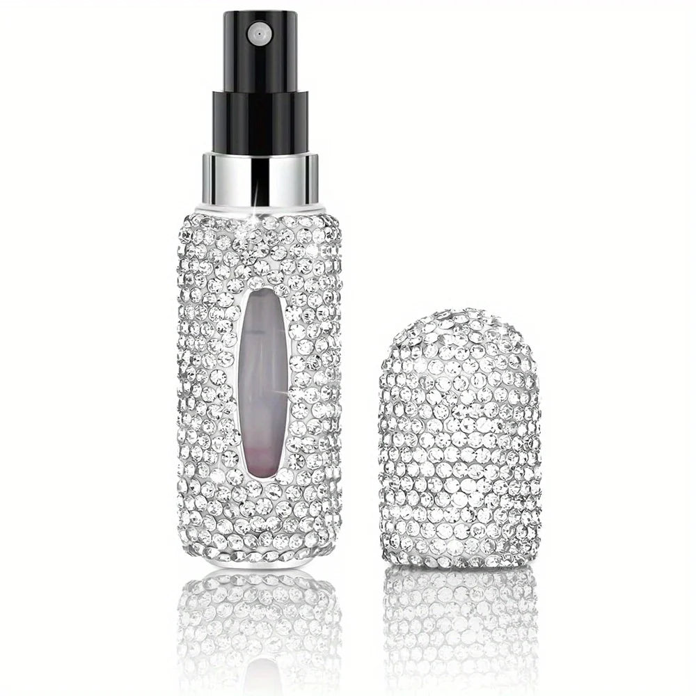 Bling Spray Bottle Rhinestone Perfume Travel Refillable Perfume Atomizer Bottle 5ml Portable Mini Perfume Spray Dispensers Gift Kaufschwan® Weiß 5ml