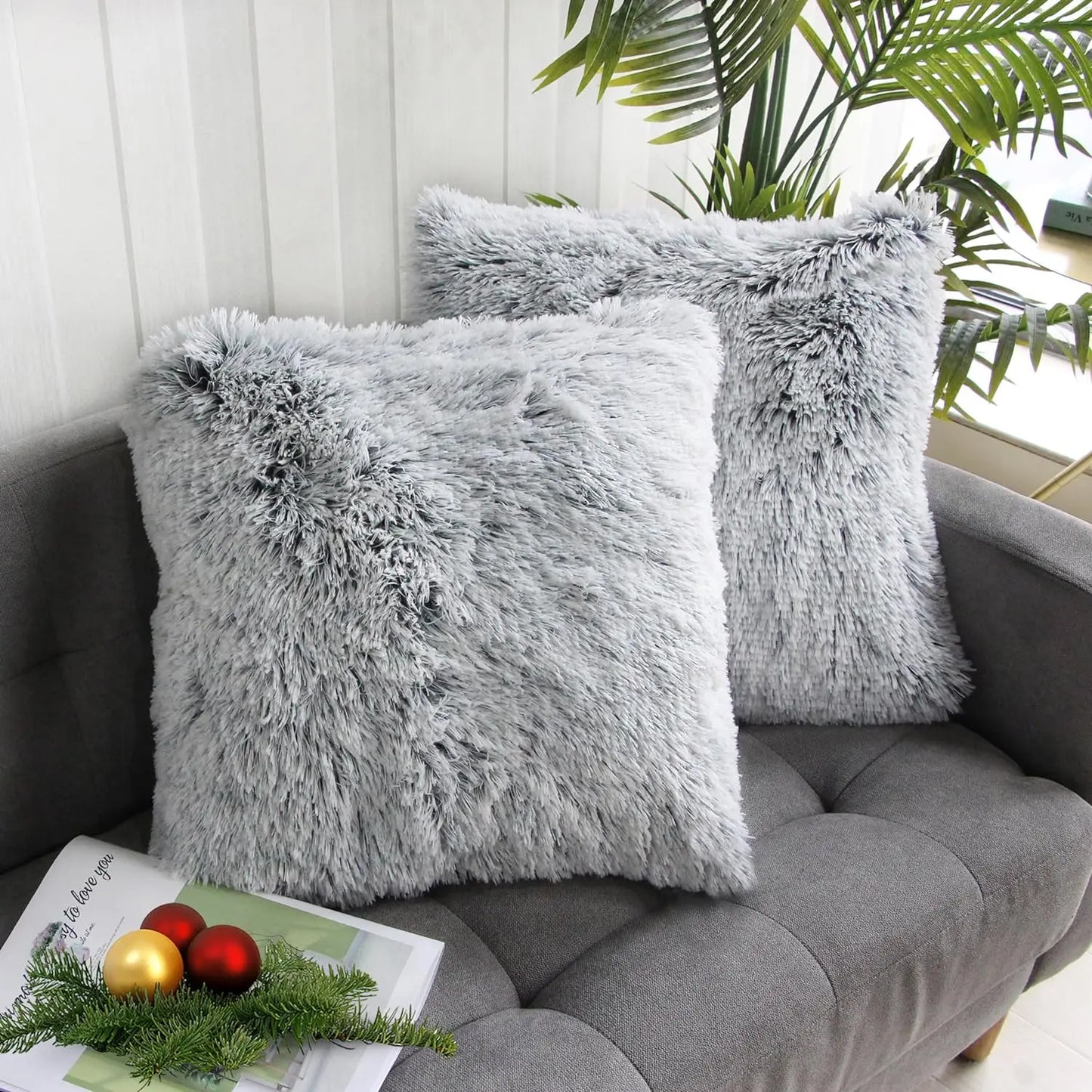 Luxuriöser Kunstfell Kissenbezug | Super Weich Flauschiger Bezug für Sofa, Bett, Stuhl & Wohnzimmer Dekor Kaufschwan®