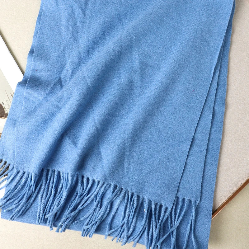 Bunte Winter Schals für Damen | Langer Kaschmir-Optik Wärmeschal | Einfarbig Hijab, Umschlagtuch & Pashmina Kopftuch Kaufschwan®