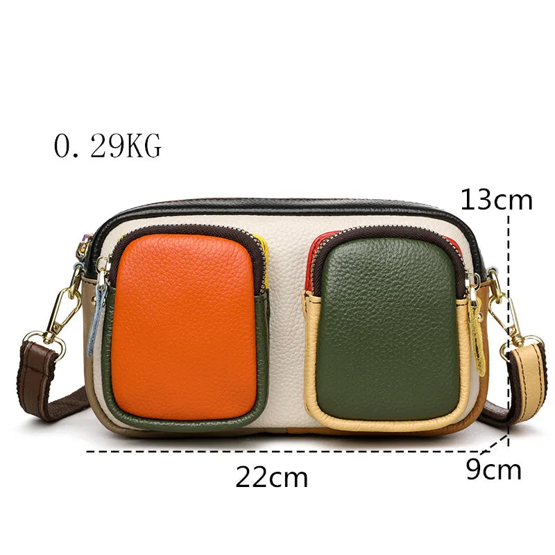 High Quality Thick Genuine Leather Multiple Pockets Messenger Bag Women Handbag 2025 Female Shoulder Bags Luxury Fashion Purse Kaufschwan®