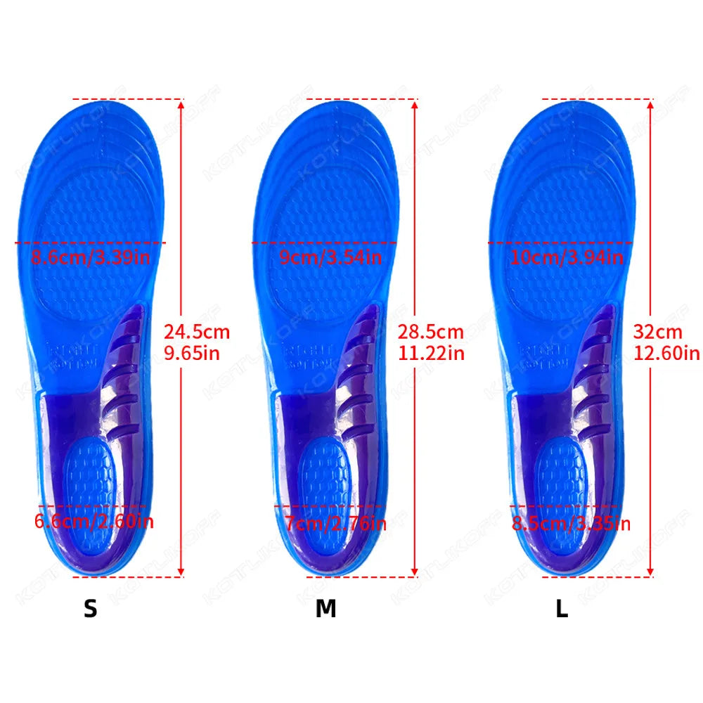 Silikon Gel Einlegesohlen für Schuhe | Weiche Stoßdämpfende Sportschuhe Einlagen | Rutschfeste Fußpflege Einlagen für Damen & Herren Kaufschwan®