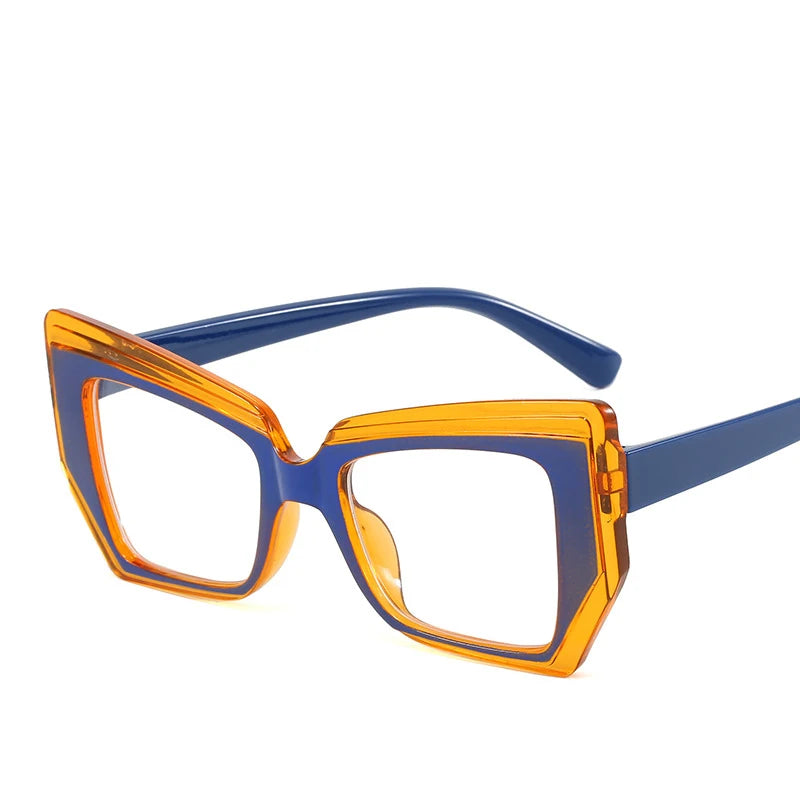 Computer Glasses Frame Women Men Anti Blue Light Polygon Special-Shaped Eyewear Blocking Glasses Optical Spectacle Eyeglass Kaufschwan® Multi Braun