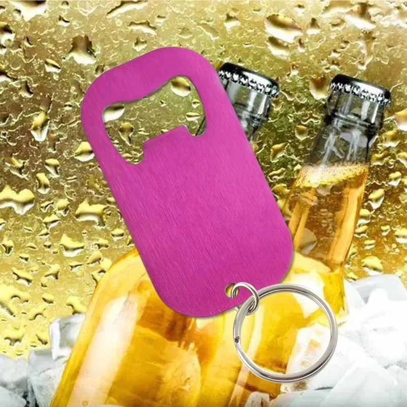 50 Stück Personalisierte Flaschenöffner-Schlüsselanhänger – Kostenlos graviert mit Logo | Edelstahl, Geschenk für Hochzeit, Geburtstag & Taufe