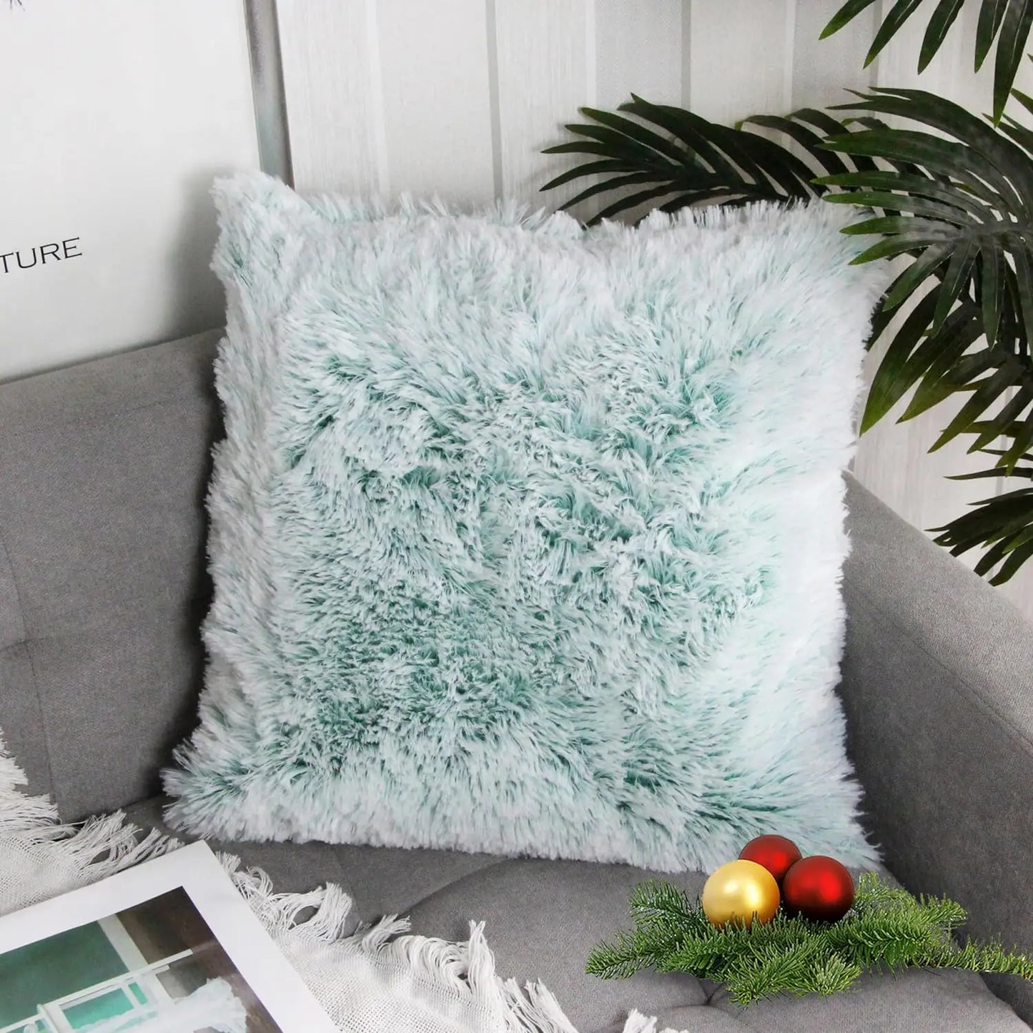 Luxuriöser Kunstfell Kissenbezug | Super Weich Flauschiger Bezug für Sofa, Bett, Stuhl & Wohnzimmer Dekor Kaufschwan®