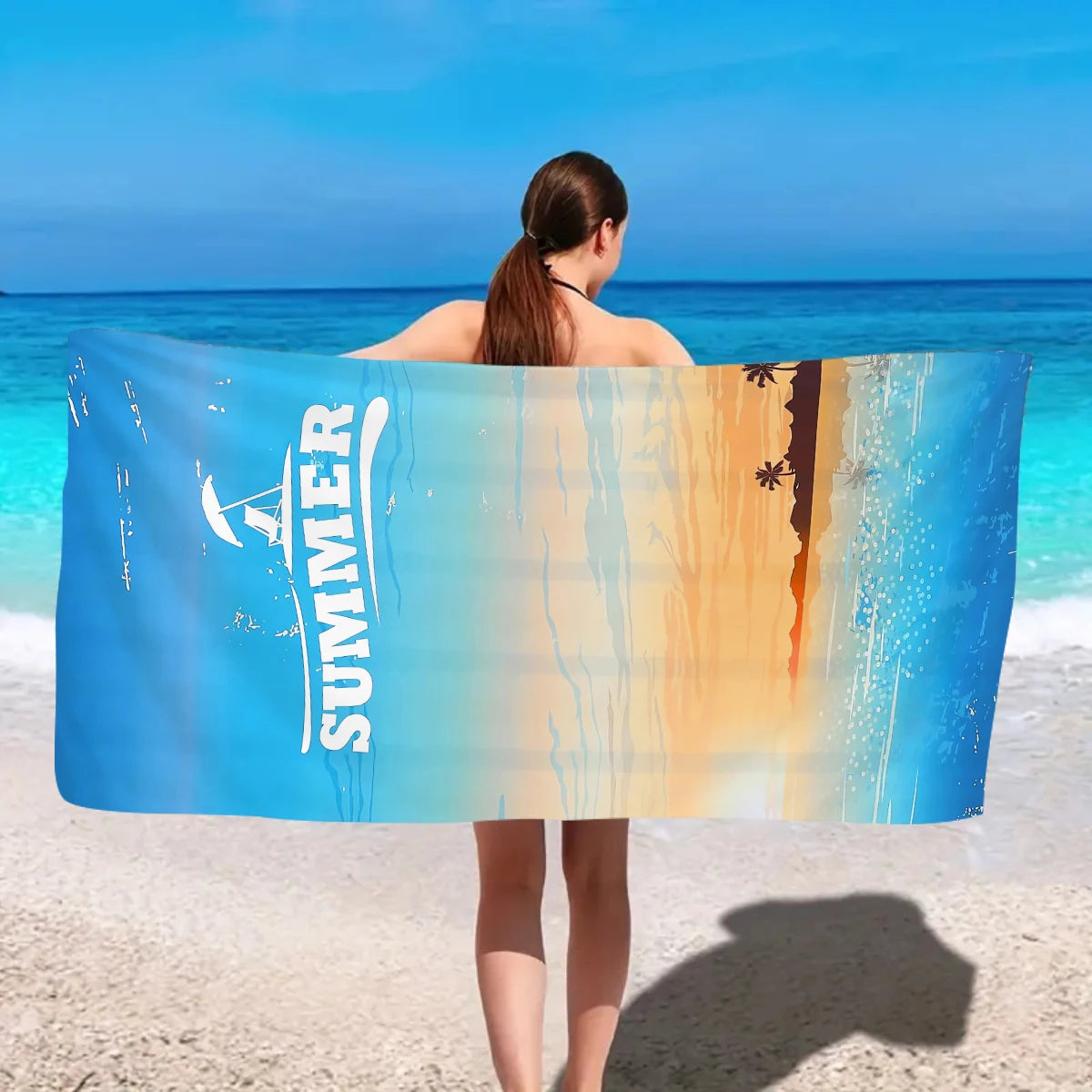 Ultrafeines Mikrofaser Schnell Trocknendes Strandtuch – Saugfähiges Handtuch für Sport, Schwimmen & Duschräume