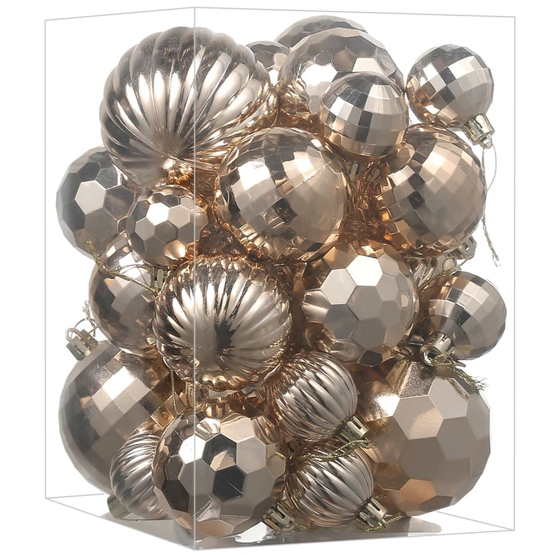 30 Stück Weihnachtskugeln – 4/6/8CM Bruchsichere Kunststoff Kugeln | Weihnachtsbaum Deko für Zuhause & Neujahr