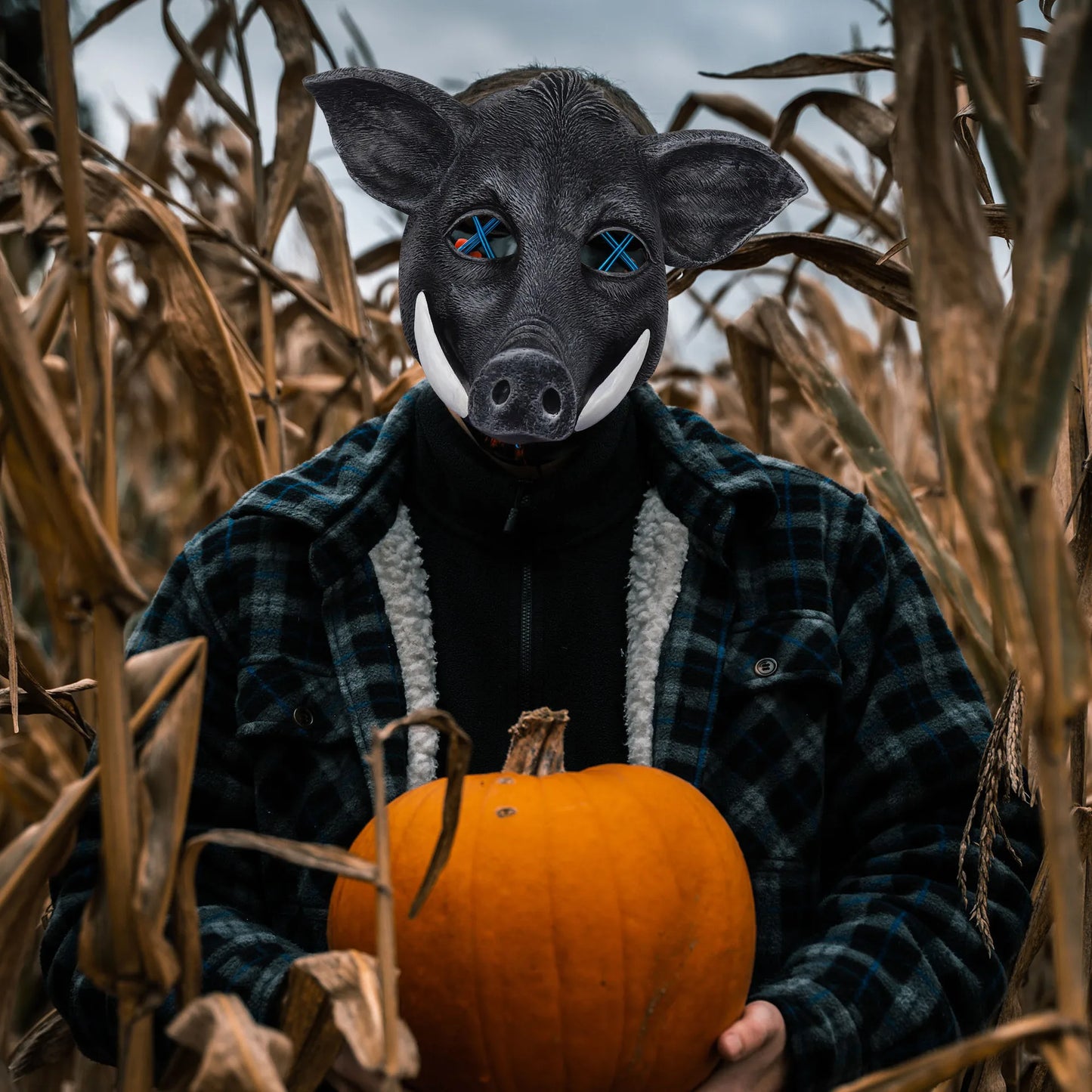 Eber Maske Schwein Halbgesichtsmaske – Gruselige Tier Kopfmaske für Party, Bühne & Halloween Kostüm Kaufschwan®
