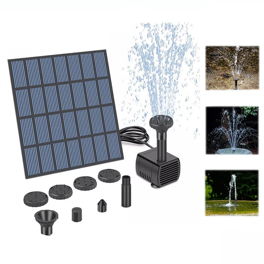 Solar-Wasserbrunnenpumpe mit Düsen – Solar-Teichpumpe Set | Für Garten, Pool, Teich & Aquarium Kaufschwan®