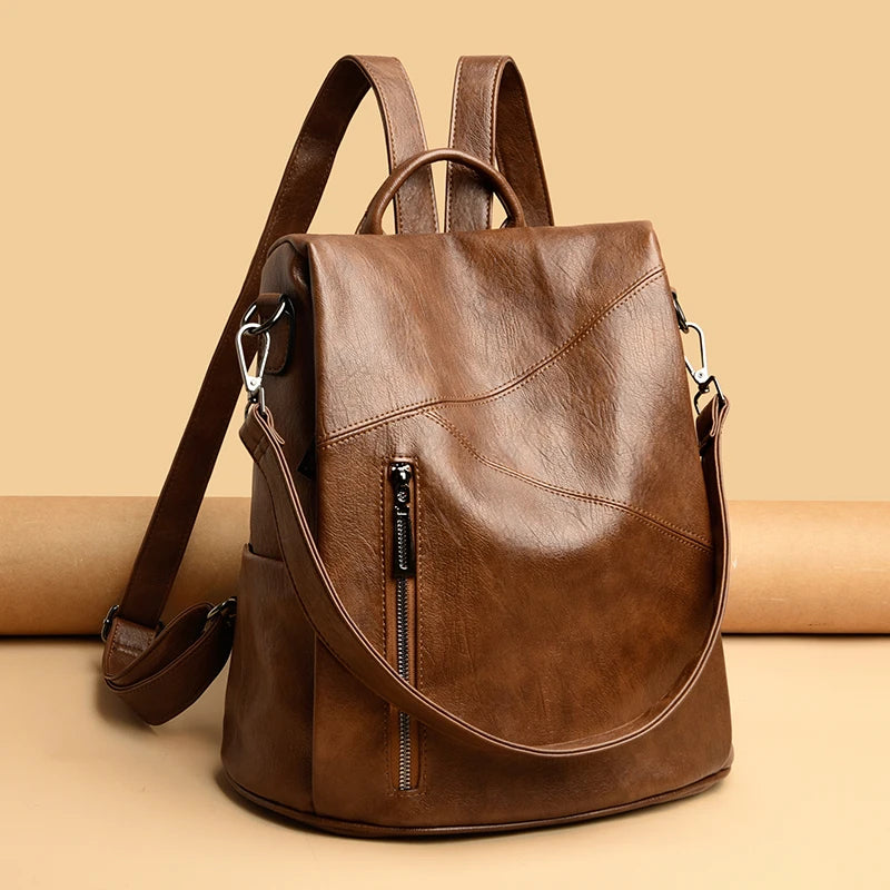 Leder Rucksack | Damen Vintage Schultertasche | Hochkapazitiver Reise- & Schulrucksack Kaufschwan®