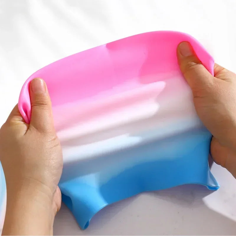 Silikon Schwimmkappe – Wasserdicht & Elastisch | Badehaube für Lange Haare | Unisex Schutzkappe für Schwimmbad & Training