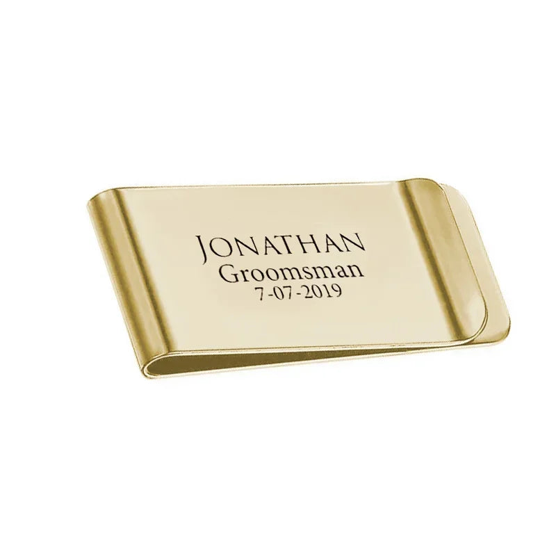 Personalisierter Geldclip – Mit Gravur von Name oder Logo | Metall-Kartenhalter & Portemonnaie-Clip für Herren | Weihnachts- & Familiengeschenk