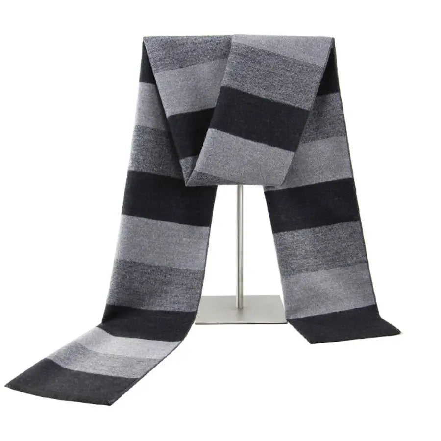 Winterschal für Herren | Karo Streifen & Paisley Jacquard | Beidseitiger Kaschmir-Imitat Halswärmer – Warm & Winddicht