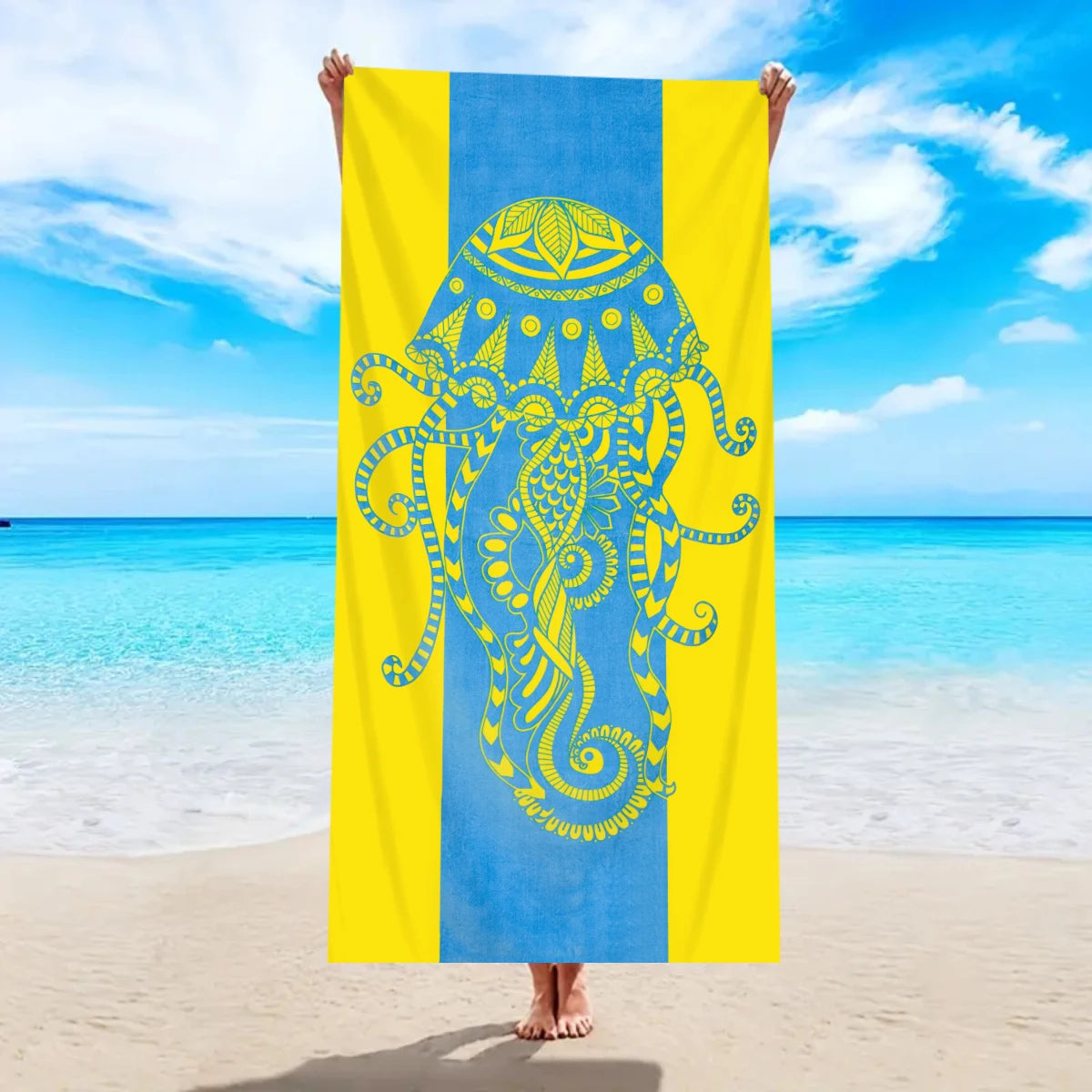 Großes Strandtuch aus Ultrafeiner Mikrofaser – Schnell Trocknend & Saugfähig | Multifunktionales Schwimm- & Reisetuch