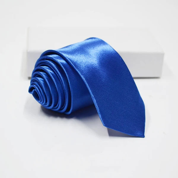 Herren Schmale Krawatte – 38 Farben Polyester-Krawatte | Elegante Einfarbige Cravate für Business, Büro & Formelle Anlässe Kaufschwan® Hellblau