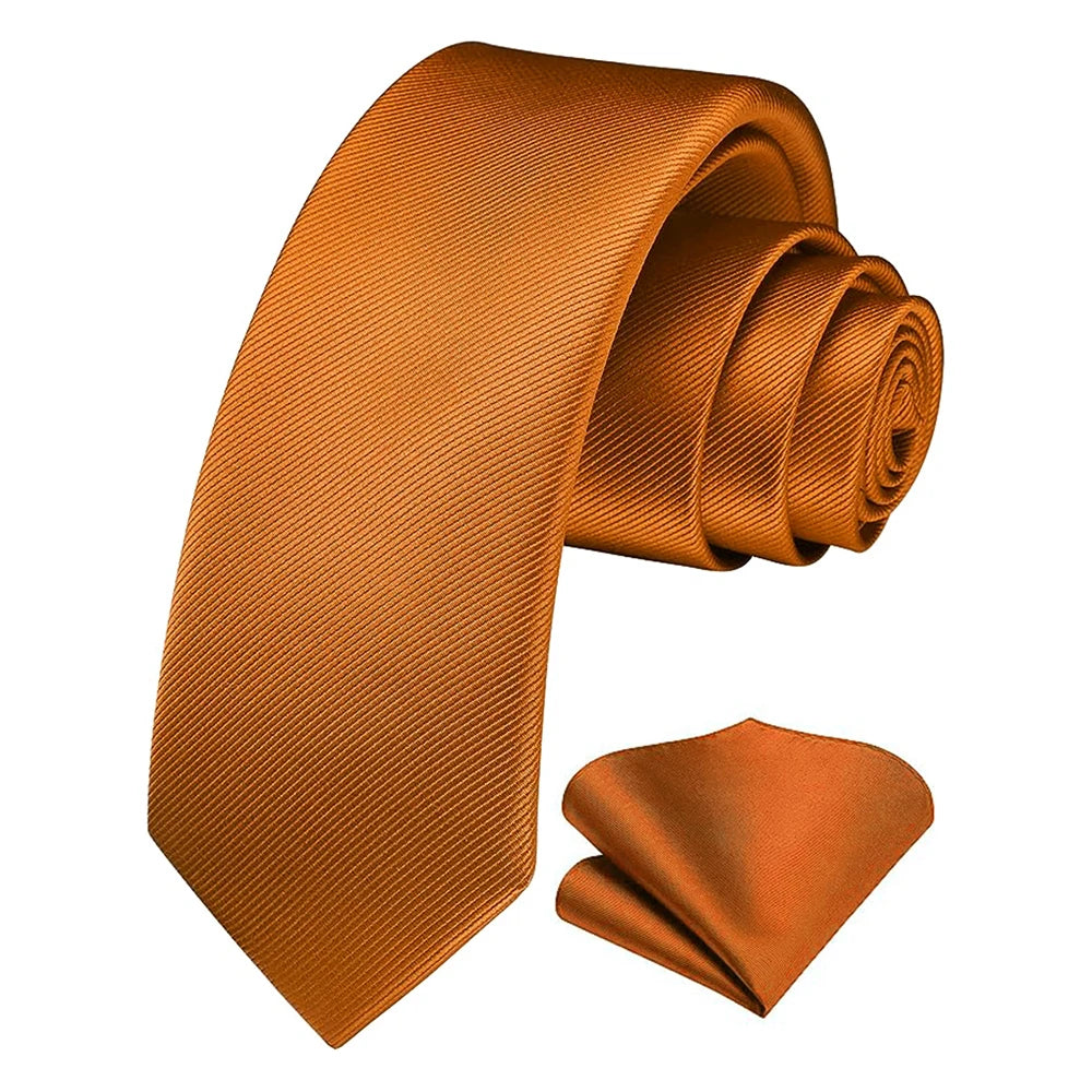 Herren Seidenkrawatten-Set – 6 cm Schmale Krawatte mit Passendem Einstecktuch | Elegantes Geschenk für Hochzeit, Business & Formelle Anlässe