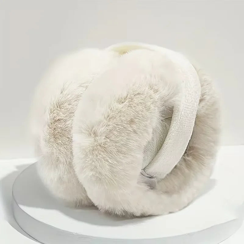 Weiche Plüsch Winter Ohrwärmer – Unisex Warme Ohrenschützer mit Ohrklappen | Outdoor Mode Kälteschutz Kaufschwan® Weiß