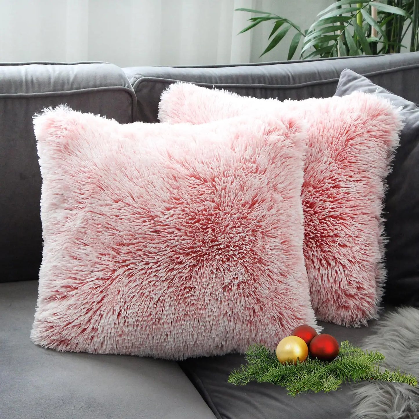 Luxuriöser Kunstfell Kissenbezug | Super Weich Flauschiger Bezug für Sofa, Bett, Stuhl & Wohnzimmer Dekor Kaufschwan®
