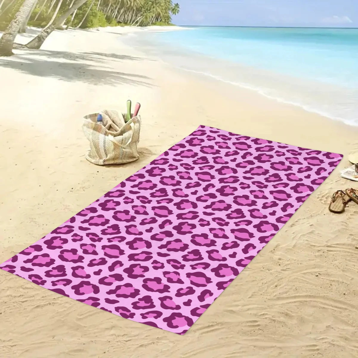 Modisches Strandtuch mit Leopardenmuster – Schnell Trocknend & Saugfähig | Multifunktionales Mikrofaser Handtuch für Sport, Schwimmen & Yoga