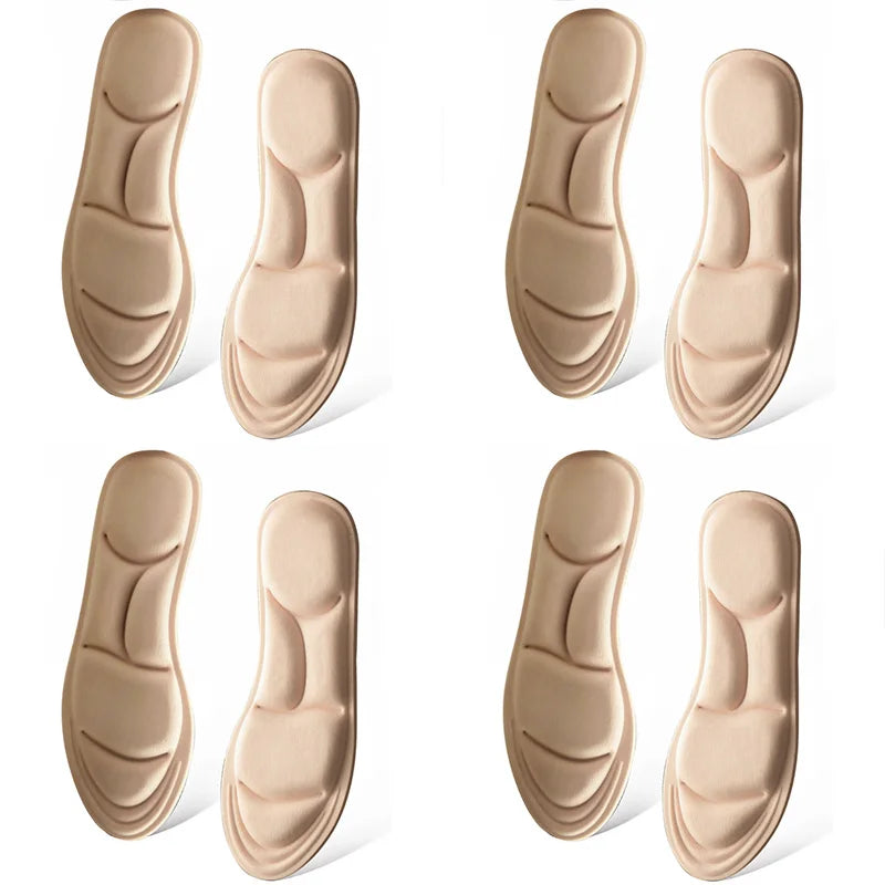 5D Massage Memory Foam Einlegesohlen – Orthopädische Atmungsaktive Schuheinlagen | 1/2/4/16 Paar | Komfort für Sport, Arbeit & Alltag Kaufschwan® 4 Paar-Beige EU35-36