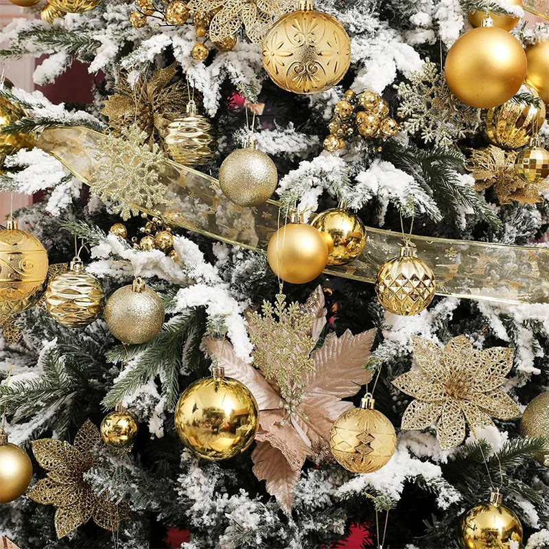 30 Stück Weihnachtskugeln – 4/6/8CM Bruchsichere Kunststoff Kugeln | Weihnachtsbaum Deko für Zuhause & Neujahr