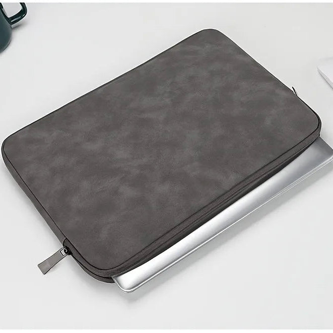 PU Leder Laptop Tasche – Schlanke Schutzhülle & Tablet Tasche für MacBook & Laptops Kaufschwan® Dunkelgrau 15 Zoll