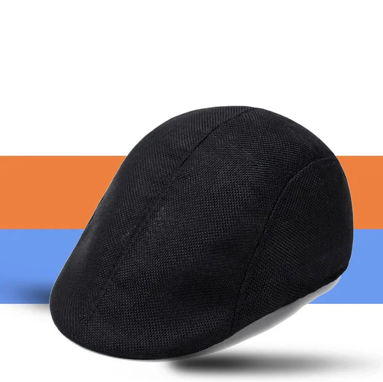 Herren Vielseitige Baumwoll-Leinen Barett Mütze | Frühling & Herbst Britische Retro Duckbill Cap | Atmungsaktive Maler Kappe Mode Accessoire Kaufschwan®