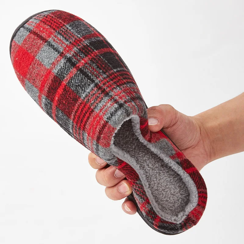 Herren Plüsch Hausschuhe | Bequeme Memory Foam Schuhe | Winter Warm & Weich Schlafzimmer Hausschuhe Kaufschwan®