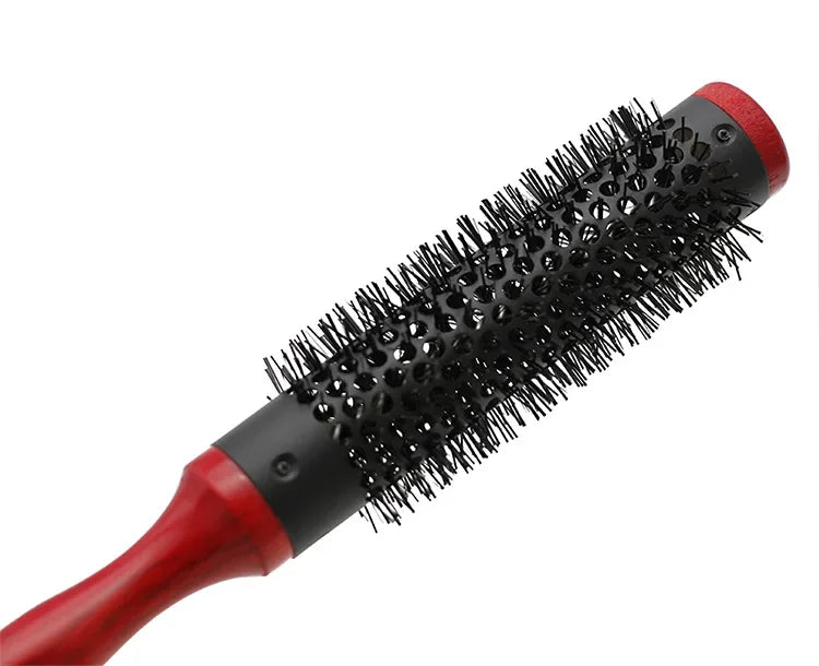Professionelle Antistatische Rundbürste – Wildschweinborsten Föhn- & Lockenbürste | Styling-Tool für Lockiges Haar & Salon
