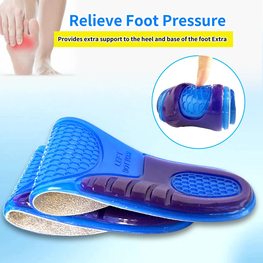 Silikon Gel Einlegesohlen für Schuhe | Weiche Stoßdämpfende Sportschuhe Einlagen | Rutschfeste Fußpflege Einlagen für Damen & Herren Kaufschwan®