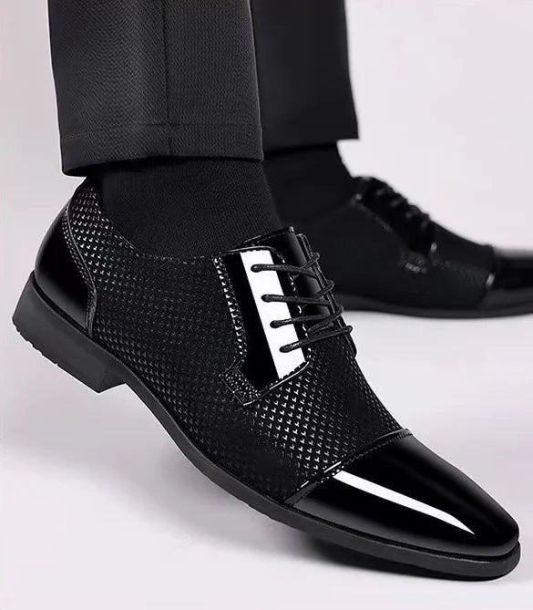 Herren Business-Freizeitschuhe – Atmungsaktive Lederschuhe mit Spitzem Design | Elegante Designer-Schuhe für Sommer & Alltag Kaufschwan®