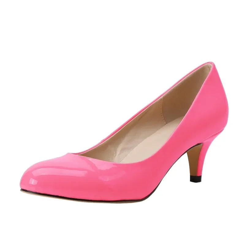 Damen Lackleder-Business-Pumps – Spitzes Design & 5 cm Absatz | Elegante Schuhe für Büro, Business & Formelle Anlässe Kaufschwan® Rose 35