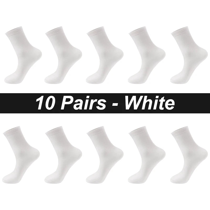 10 Paare Herren Kammbaumwollsocken | Schwarze Freizeit- & Businesssocken Atmungsaktiv Hochwertig Kaufschwan® 10 Paare Weiß EU 38-43