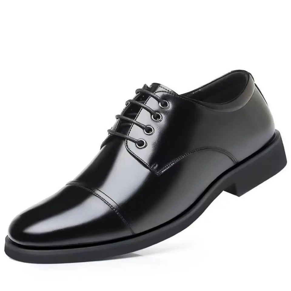 Herren Schnürschuhe mit Runder Spitze – Klassische Business- & Freizeitschuhe | Elegante Lederschuhe für Frühjahr & Herbst Kaufschwan® Schwarz 38