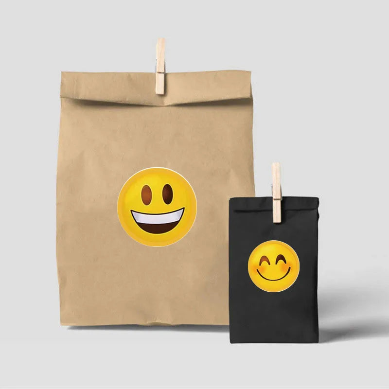 500 Stück/Rolle Lustige Cartoon-Smiley-Aufkleber – 8 Designs | 2,5 cm Runde Belohnungs-Sticker für Kinder | DIY, Geschenke & Dekoration