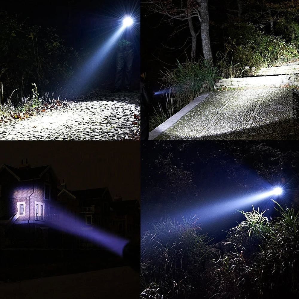 Hochleistungs-LED-Taschenlampe – 5-Modi Camping-Lampe | Zoombares, Wasserdichtes Aluminium-Gehäuse, Betrieb mit 3 AAA-Batterien Kaufschwan®