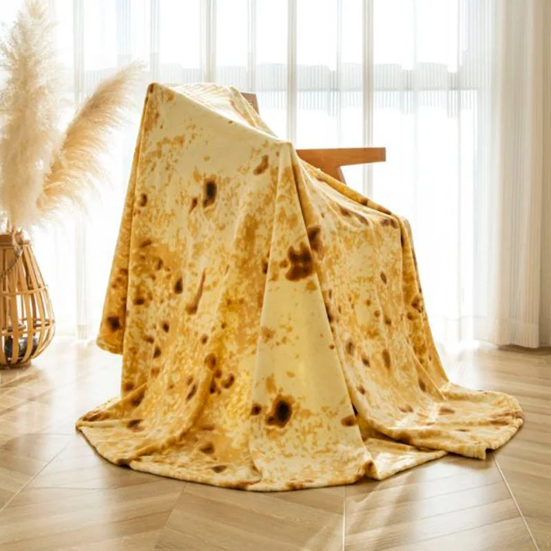 Weiche & Warme Mexikanische Tortilla Flanell Decke – Runde Kuscheldecke für Sofa, Bett, Büro, Reisen & Camping Kaufschwan® Tortilla 90cmx90cm
