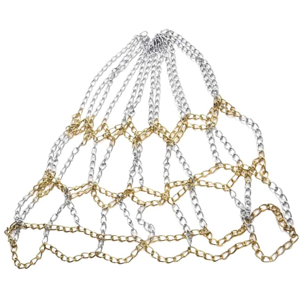 Rostfreies Metall Basketballnetz – Strapazierfähiges Verzinktes Eisen Kettennetz | Outdoor Basketball Korb Ersatznetz Kaufschwan® Gold Silber