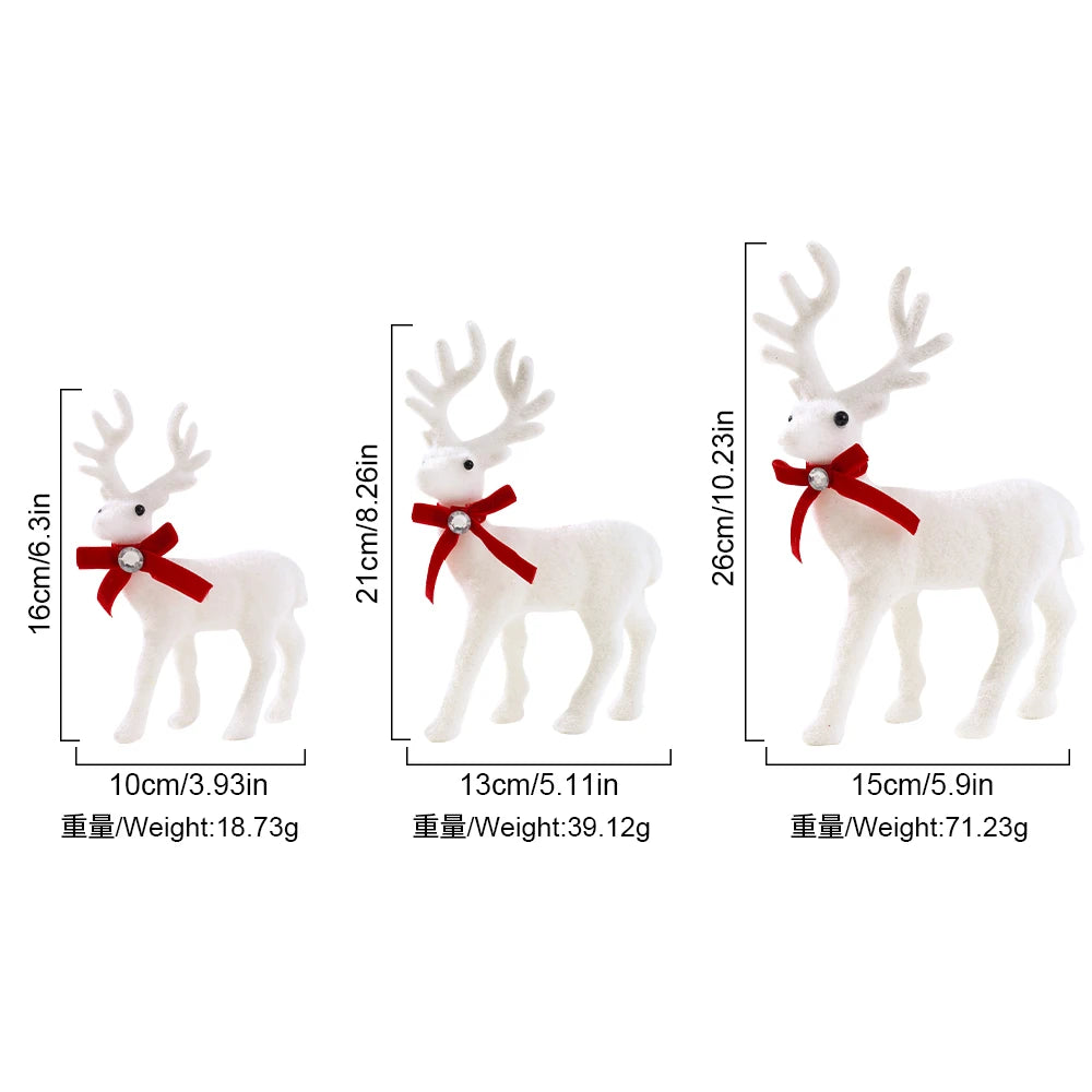 Weihnachtsdeko Elch Figur 16/21/26 cm – Deko Rentier aus Kunstharz für Tisch, Fensterbank & Weihnachtsbaum | Winter & Weihnachtsdeko Set