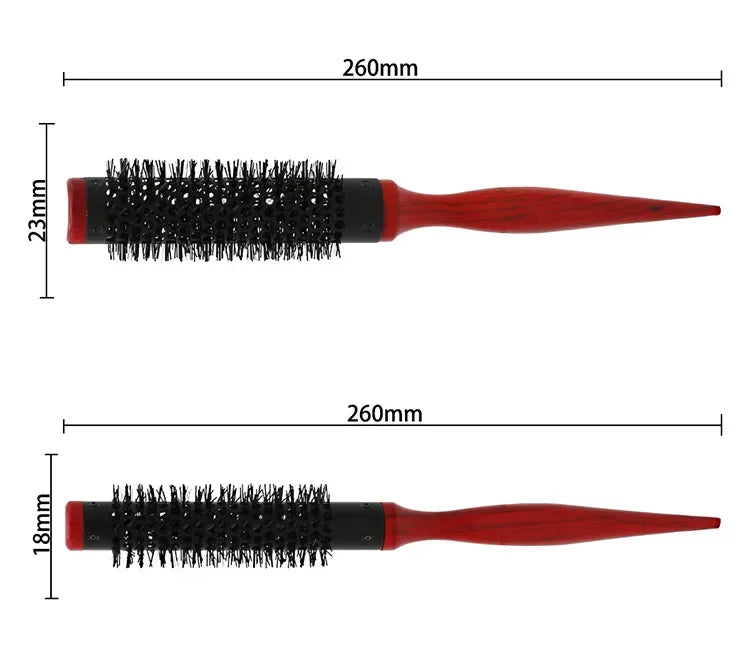 Professionelle Antistatische Rundbürste – Wildschweinborsten Föhn- & Lockenbürste | Styling-Tool für Lockiges Haar & Salon