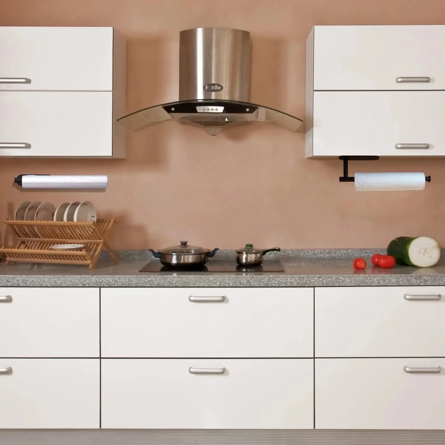 Schwarzer Selbstklebender Küchenrollenhalter – Wandmontage für Küche & Bad Aufbewahrung Kaufschwan®