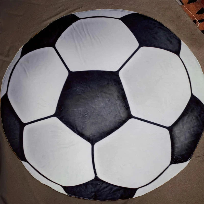 Basketball & Fußball Motiv Decke – Lustige Runde Flanell Kuscheldecke, Weiche Warme Decke für Sofa, Bett oder Büro Kaufschwan®