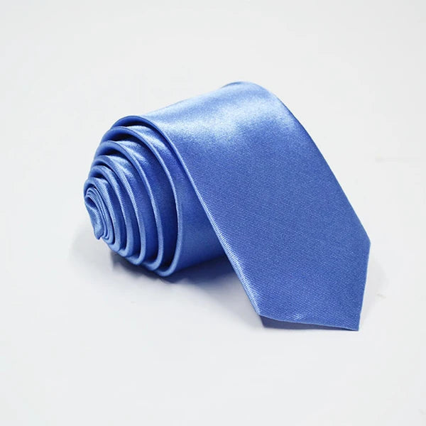 Herren Schmale Krawatte – 38 Farben Polyester-Krawatte | Elegante Einfarbige Cravate für Business, Büro & Formelle Anlässe Kaufschwan® Königsblau