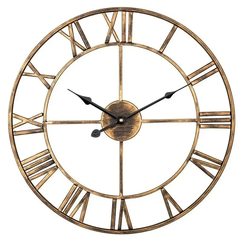3D Römische Zahlen Metall Wanduhr – Leise Nordische Retro Deko Uhr Kaufschwan® Gold 40cm