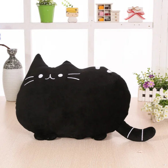 Kreatives Heimdekor Sofa- & Nachttischkissen | Meow Star Kissen | Großes Katzen Cartoon Keks Kissen Kaufschwan® Schwarz 40X30cm