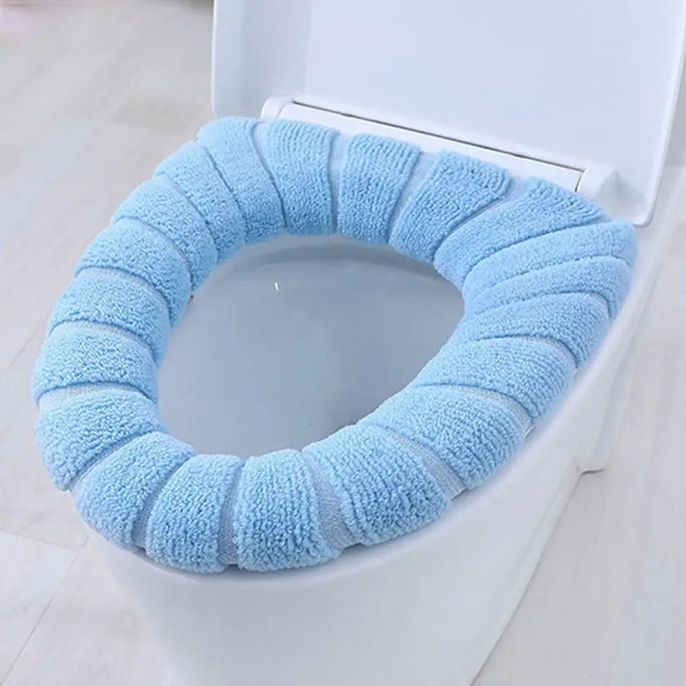 Warme WC-Sitzauflage – Strick-Toilettensitzbezug für Winter | Weiche O-förmige Waschbare Toilettenauflage in Einfarbigem Design (1 Stück) Kaufschwan®
