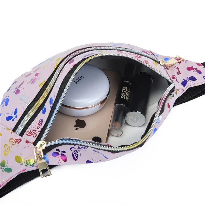 Bunte Damen Gürteltasche – Modische Laserprint Belt Bag | Crossbody Hüfttasche für Reisen, Shopping & Alltag Kaufschwan®
