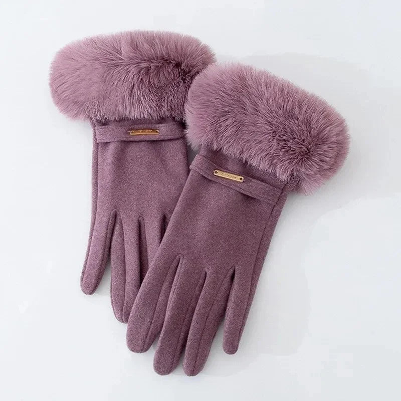 Damen Winterhandschuhe aus Wildleder – Elegante Touchscreen Handschuhe mit Samtfutter | Warme Verdickte Handschuhe für Autofahren & Radfahren Kaufschwan®