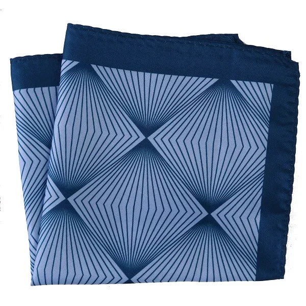 Großes 30×30CM Herren Einstecktuch – Mehrfarbig Bedruckt mit Blumen-, Paisley-, Hahnentritt- & Geometrischem Muster Kaufschwan® Hellblau kariert